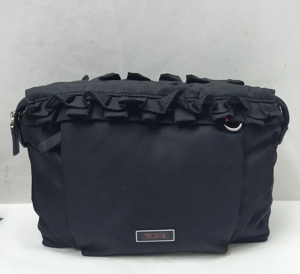 Tumi Black Nylon Zipper Closure Clutch Pouch Wallet